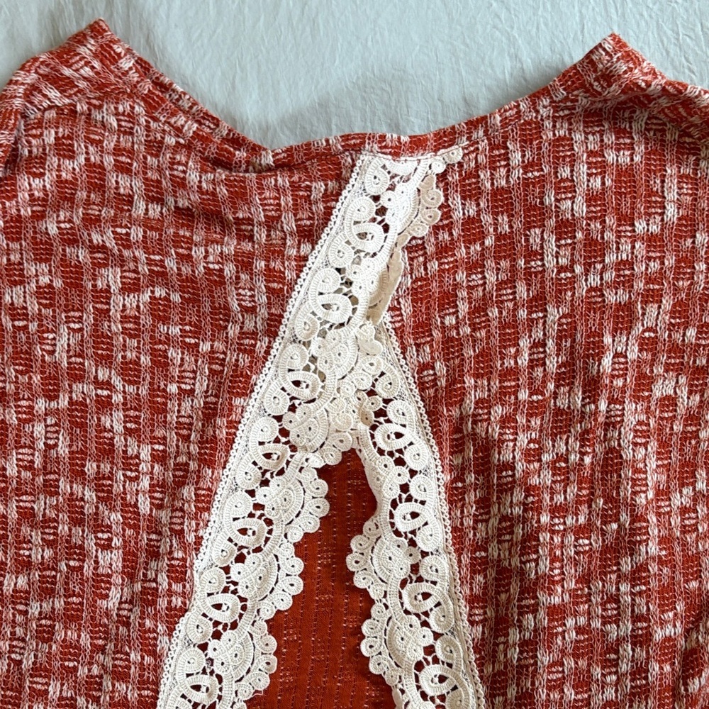 Entro Textured Orange and Cream Sweater - Picture 8 of 8